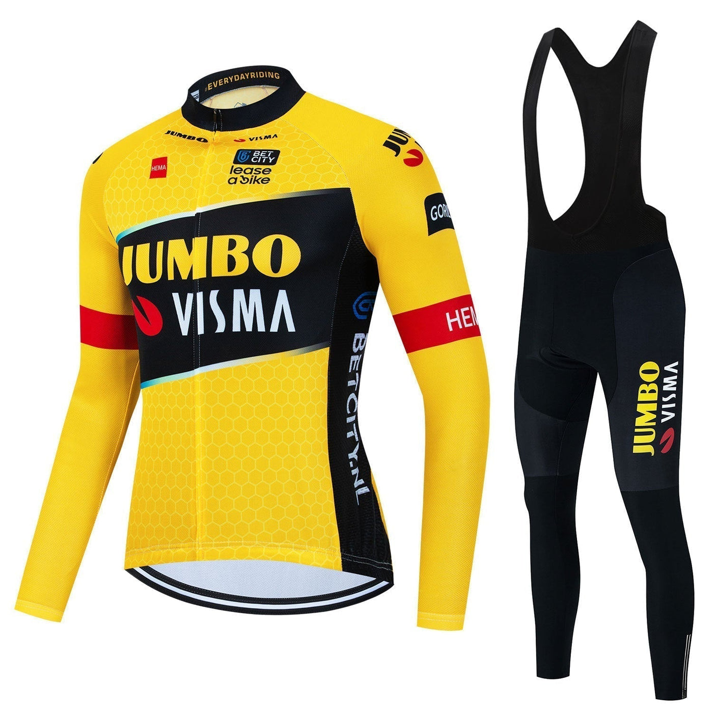 Jumbo Visma - Pitkähihaiset ammattilaispyöräilyasusteet