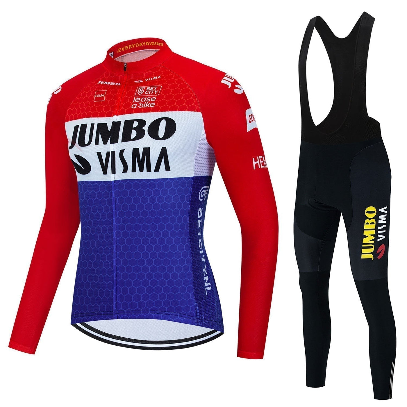 Jumbo Visma - Pitkähihaiset ammattilaispyöräilyasusteet